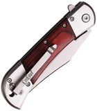 ElitEdge A/O Linerlock Brown Wood Folding Stainless Pocket Knife 10009MSW