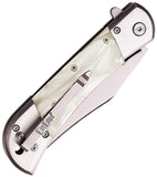 ElitEdge A/O Linerlock White Pearl Folding Stainless Steel Pocket Knife 10009MWP