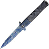 ElitEdge Damascus Etched Linerlock A/O Folding Stainless Pocket Knife 10428CDMBP