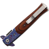 ElitEdge Damascus Etched Linerlock A/O Folding Stainless Pocket Knife 10428CDMWD