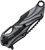 ElitEdge Linerlock A/O Gray Aluminum Folding Stainless Pocket Knife 10858GY
