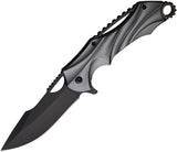 ElitEdge Linerlock A/O Gray Aluminum Folding Stainless Pocket Knife 10858GY