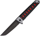 ElitEdge Linerlock A/O Black & Red Folding 420C Steel Pocket Knife 10A102BKR