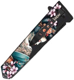 ElitEdge Linerlock A/O Flower Maiko 420C Stainless Pocket Knife 10A102MKG