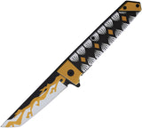 ElitEdge Linerlock A/O Black & White Folding 420C Steel Pocket Knife 10A102YW