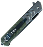 ElitEdge Linerlock A/O Green G10 Folding Stainless Pocket Knife 10A106GNTS