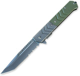 ElitEdge Linerlock A/O Green G10 Folding Stainless Pocket Knife 10A106GNTS