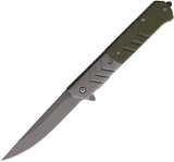 ElitEdge Linerlock A/O Green G10 Folding 420C Steel Pocket Knife 10A106GN