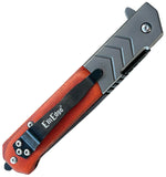 ElitEdge Linerlock A/O Brown Wood Folding Stainless Pocket Knife 10A106WDTS