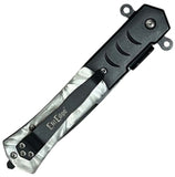 ElitEdge Linerlock A/O White Swirl Folding 420C Steel Pocket Knife 10A108PB