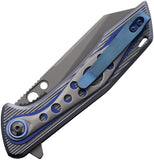 ElitEdge Linerlock A/O Black Aluminum Folding Pocket Knife 10A109BBL