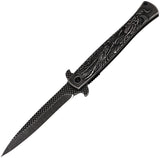 ElitEdge Stiletto Linerlock A/O Black Folding Stainless Pocket Knife 10A112SW