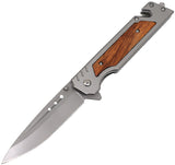 ElitEdge Linerlock A/O Stainless & Wood Folding 3Cr13 Pocket Knife 10A116WD
