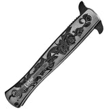 ElitEdge Stiletto Linerlock A/O Black Stainless Folding Pocket Knife 10A119SB