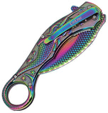 ElitEdge Mermaid Karambit Linerlock Spectrum Folding 440C Pocket Knife 10A120RB
