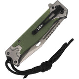 ElitEdge Linerlock A/O Green G10 Folding Stainless Pocket Knife 10A121GN