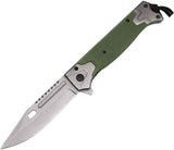 ElitEdge Linerlock A/O Green G10 Folding Stainless Pocket Knife 10A121GN