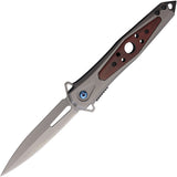 ElitEdge Linerlock A/O Stainless & Wood Folding Pocket Knife 10A123WD