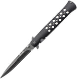 ElitEdge Linerlock A/O Black Aluminum Folding Stainless Pocket Knife 10A128BK