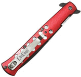 ElitEdge Linerlock A/O Red Aluminum Folding Stainless Pocket Knife 10A128RD