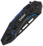 ElitEdge Linerlock A/O Blue & Black Aluminum Folding Pocket Knife 10A129BL
