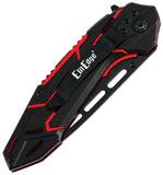 ElitEdge Linerlock A/O Red Aluminum Folding Stainless Pocket Knife 10A129RD