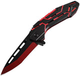 ElitEdge Linerlock A/O Red Aluminum Folding Stainless Pocket Knife 10A129RD