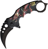 ElitEdge Red Dragon Karambit A/O Folding Stainless Steel Pocket Knife 10A52RD