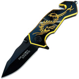 ElitEdge Dragon Rescue Linerlock A/O BG Aluminum Folding Pocket Knife 10A68BG