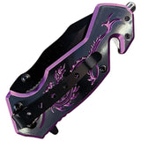 ElitEdge Dragon Rescue Linerlock A/O BP Aluminum Folding Pocket Knife 10A68BP