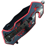 ElitEdge Dragon Rescue Linerlock A/O Red Aluminum Folding Pocket Knife 10A68BR