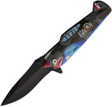 ElitEdge Fighter Plane Linerlock A/O Folding Stainless Pocket Knife 10A85GY