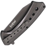 ElitEdge Linerlock A/O Gray Stainless Folding 440C Steel Pocket Knife 10A88GY