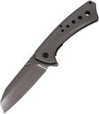 ElitEdge Linerlock A/O Gray Stainless Folding 440C Steel Pocket Knife 10A88GY