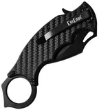 ElitEdge Karambit Linerlock Black CF Folding 8Cr13MoV Pocket Knife 10B020BKCF