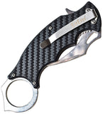 ElitEdge Karambit Linerlock Black CF Folding 8Cr13MoV Pocket Knife 10B020SLCF