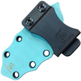 E. Fritz Custom Blue G10 52100 Fixed Blade Knife w/ Kydex Belt Sheath RZ003