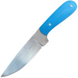 E. Fritz Custom Blue G10 52100 Fixed Blade Knife w/ Kydex Belt Sheath RZ003