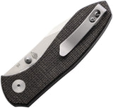 EIKONIC Kasador Linerlock Black Micarta Folding D2 Steel Pocket Knife 331SB