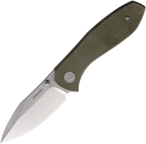EIKONIC Kasador Linerlock Green Micarta Folding D2 Steel Pocket Knife 331SGN
