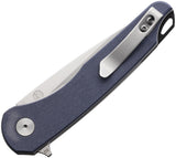 EIKONIC Dromas Linerlock Blue Micarta Folding D2 Steel Pocket Knife 440SSGY
