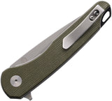 EIKONIC Dromas Linerlock Green Micarta Folding D2 Steel Pocket Knife 441SGN
