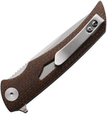 EIKONIC Aperture Linerlock Brown Micarta Folding D2 Steel Pocket Knife 551SBR