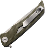 EIKONIC Aperture Linerlock OD Green Folding D2 Steel Pocket Knife 551SGN