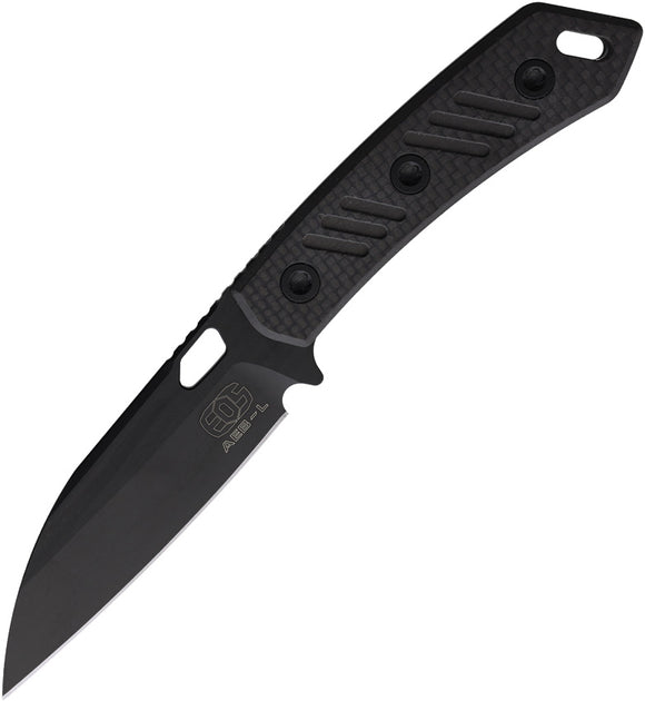 EOS Sandshark Blackout G10 & Carbon Fiber AEB-L Fixed Blade Knife w/ Sheath 145