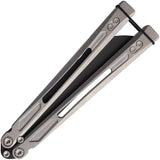 EOS Gremlin Balisong Stonewashed Titanium S30V Sheepsfoot Butterfly Knife 150