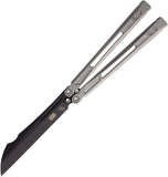 EOS Gremlin Balisong Stonewashed Titanium S30V Sheepsfoot Butterfly Knife 150