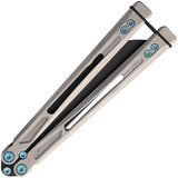 EOS Gremlin Balisong Satin Titanium S30V Sheepsfoot Butterfly Knife 155