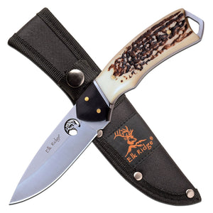 Elk Ridge Brown & White Jigged Bone 3Cr13 Stainless Fixed Blade Knife 20021JB