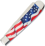 Elk Ridge Gentleman's Trapper USA Flag Folding Stainless Pocket Knife 42452AF